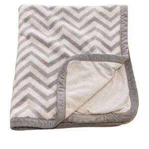 George Chevron Baby Blanket Stripes Plush Walmart Soft White Gray Lovey Throw